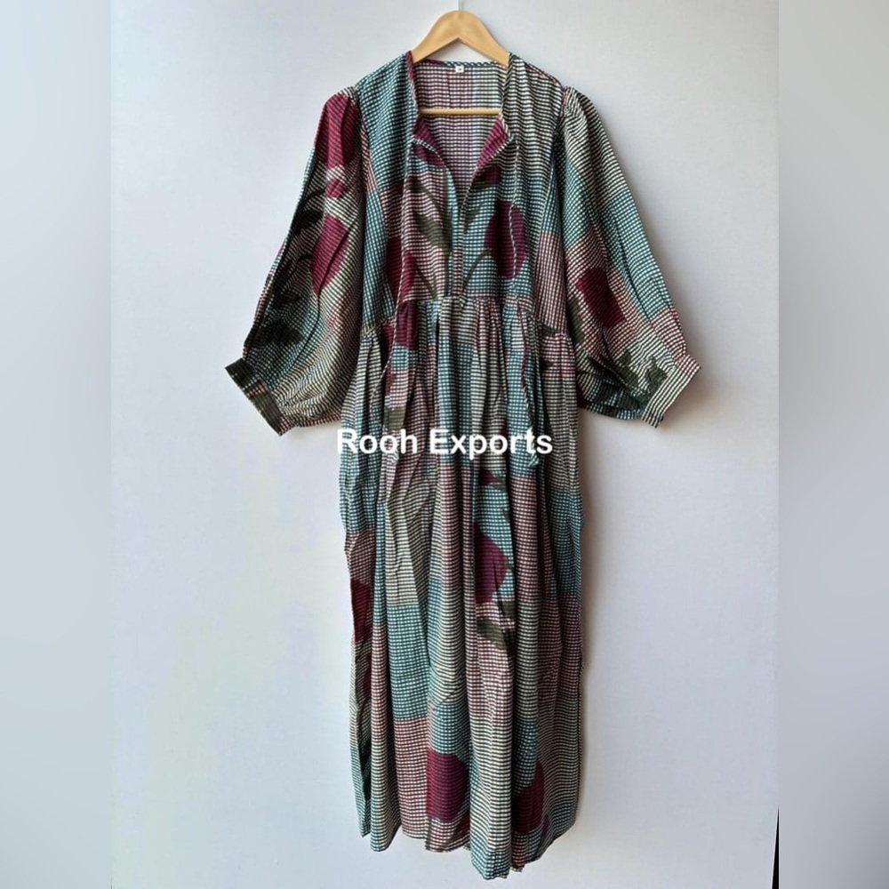Floral Block Print Midi Dress